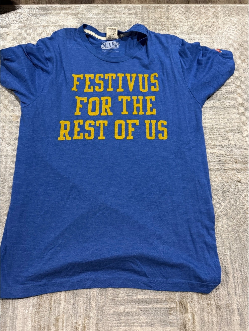 Homage Blue 'Festivus For The Rest Of Us' Graphic T-Shirt Large